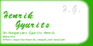 henrik gyurits business card